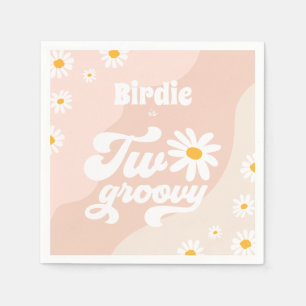 Twee Groovy 2de verjaardag Boho Retro Daisy Servet