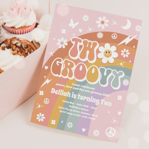 Twee Groovy 2de verjaardag van de Vredesfeest Rain Kaart