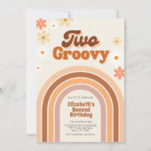 Twee Groovy 2e verjaardag uitnodiging (Voorkant)