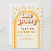 Twee groovy 2e verjaardag uitnodiging | Boho Daisy (Voorkant)