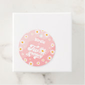 Twee Groovy 2e verjaardag van de Retro Daisy Parti Bedankjes Labels (In situ)