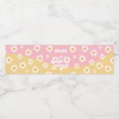 Twee Groovy 2e verjaardag van de Retro Daisy Parti Waterfles Etiket (Enkel label)