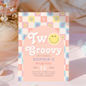 Twee Groovy Boho 2e verjaardag uitnodiging