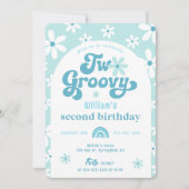 Twee Groovy Boho Arch 2e Verjaardag uitnodiging (Voorkant)