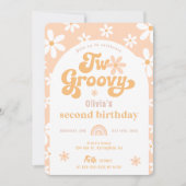 Twee Groovy Boho Arch 2e Verjaardag uitnodiging (Voorkant)
