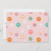 Twee Groovy Boho Retro 2e verjaardag Uitnodigingen (Achterkant)