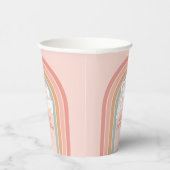 Twee Groovy Boho Retro Daisy 2de verjaardag Papieren Bekers (Rechts)