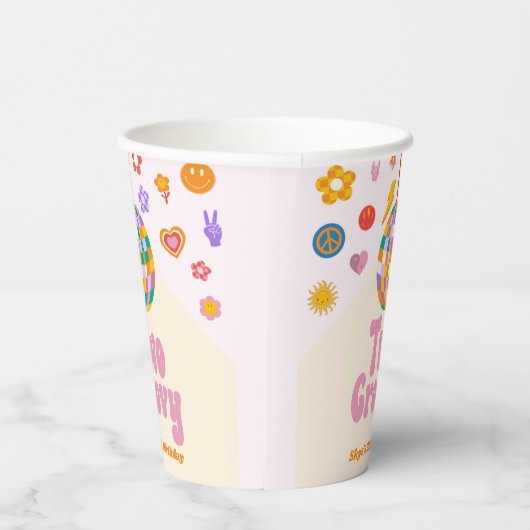 Twee Groovy Disco Ball 2e verjaardagsfeestje Papieren Bekers (Rechts)