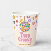 Twee Groovy Disco Ball 2e verjaardagsfeestje Papieren Bekers (Voorkant)