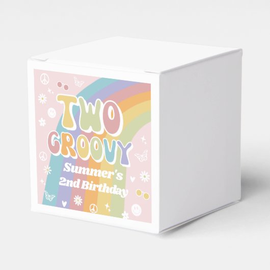 Twee Groovy Favor Box | Groovy Party Favors Bedankdoosjes (Voorkant Zijde)