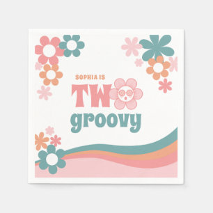 Twee Groovy Girl 2e Verjaardagsfeestje Servet