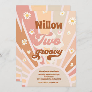 Twee Groovy Hippie 2e verjaardag Sunshine Daisy Kaart