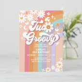 Twee Groovy Hippie 70's Retro 2e verjaardag Kaart (Staand voorkant)