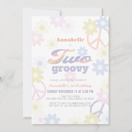 Twee groovy pasta-kleuren: zondag, tweede verjaard kaart (Voorkant)