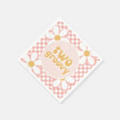 Twee Groovy Pink Daisy Checker Servet (Hoek)