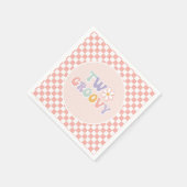 Twee Groovy Pink Daisy Checker Servet (Hoek)