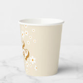 Twee Groovy Retro Daisy 2e verjaardag papieren bek Papieren Bekers (Links)