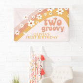 Twee Groovy Retro Daisy Birthday Banner (Insitu)