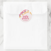 Twee Groovy Retro Daisy Boho Rainbow Ronde Sticker (Tas)