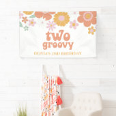 Twee Groovy Retro Floral Birthday Banner (Insitu)