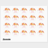 Twee Groovy Retro Floral, tweede verjaardag Ronde Sticker (Vel)