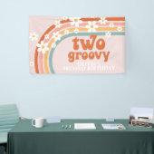 Twee Groovy Retro Rainbow Daisy Birthday Banner (Beurs)