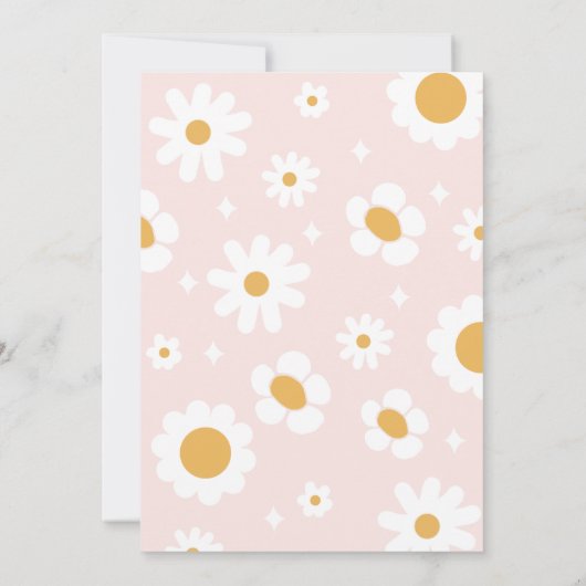 Twee Groovy Retro Sunshine Daisy Boho 2e Verjaarda Kaart (Achterkant)