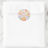 Twee Groovy Retro Sunshine Rainbow Daisy Classic R Ronde Sticker (Tas)