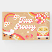 Twee Groovy Retro Verjaardag Banner (Horizontaal)