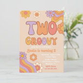 Twee Groovy Uitnodiging | Uitnodiging voor Groovy  (Staand voorkant)