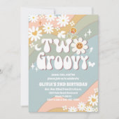 Twee Groovy uitnodigingen voor de 2e verjaardag (Voorkant)