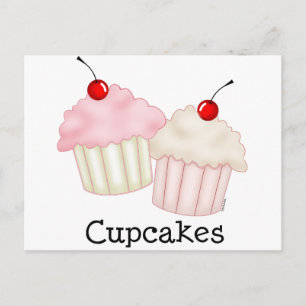Twee grote cupcakes briefkaart