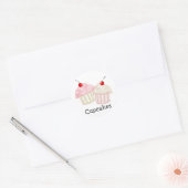 Twee grote cupcakes ronde sticker (Envelop)