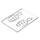 Twee grote duimen omhoog notitieboek (Linkerzijde)