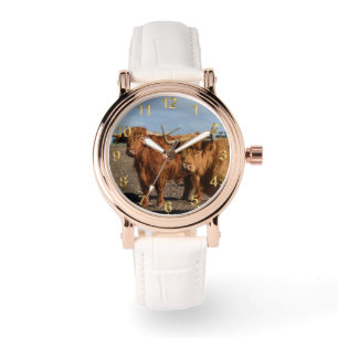 Twee grote Koeien in het bruine hoogland, Horloge