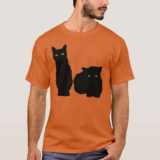 Twee grote zwarte katten t-shirt (Voorkant)