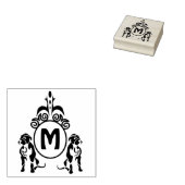 Twee Guard Dog Monogram Rubberstempel (Gestempeld)