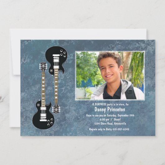 Twee Guitars Photo Invitation Kaart (Voorkant)