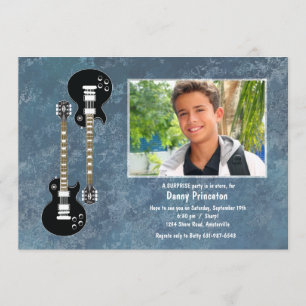 Twee Guitars Photo Invitation Kaart