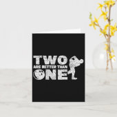 Twee Handed Bowler Funny Bowling Kaart (Gele Bloem)