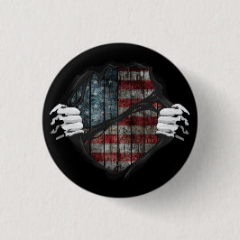 Twee handen rippen onthullende vlag Gepersonalisee Ronde Button 3,2 Cm