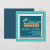 Twee handpalmen - Beach Wedding Invitations Kaart (Voorkant / Achterkant)
