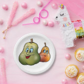 Twee Happy Pears Papieren Bordje (Feest)