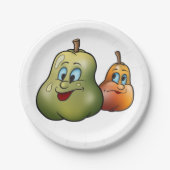Twee Happy Pears Papieren Bordje (Voorkant)