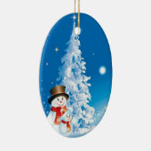 Twee Happy Snowmen Keramisch Ornament (Rechts)