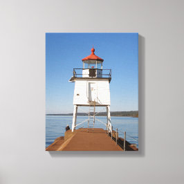 Twee Harbors South Breakwater Light canvas afdrukk Afdruk