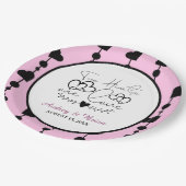 Twee hart één liefde papieren bordje (Gekanteld)