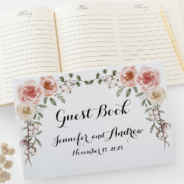 Twee hart een liefde roze rozen gastenboek