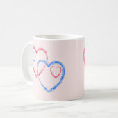 Twee harten als één beker koffiemok (Voorkant links)