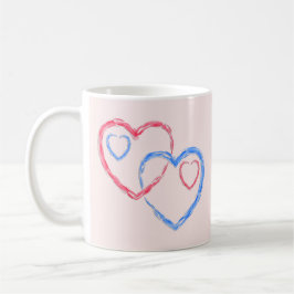 Twee harten als één beker koffiemok